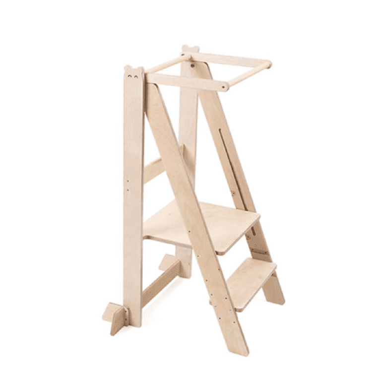 Montessori Craffox Foldable Learning Tower Bear Natural