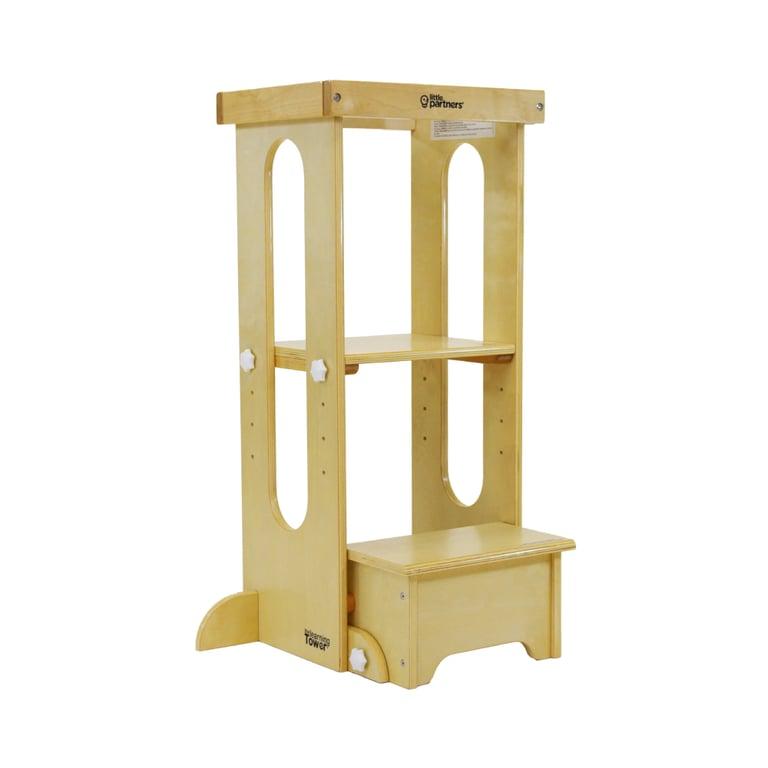 Montessori Little Partners Explore 'N Store Folding Learning Tower Natural