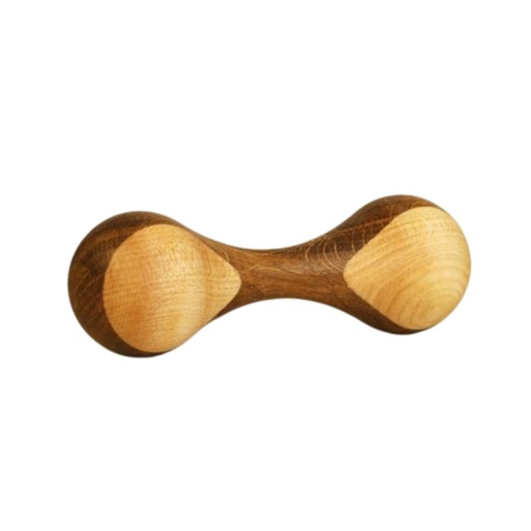 Montessori Wooden Caterpillar Dumbbell-Shaped Rattle Oak & Ashwood