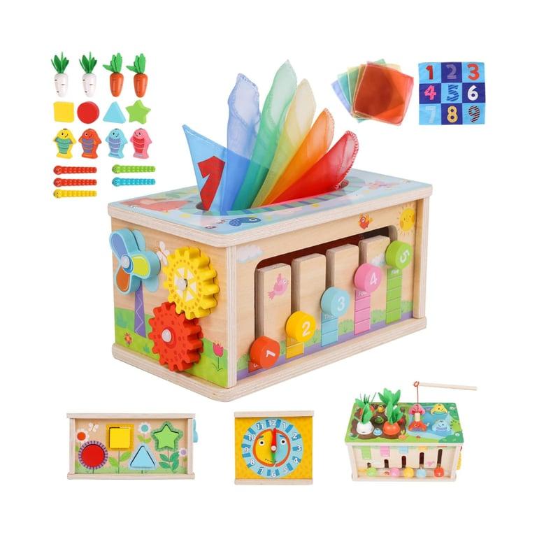 Montessori Ancaixin Activity Cube 6-in-1 Tissue Box Toy