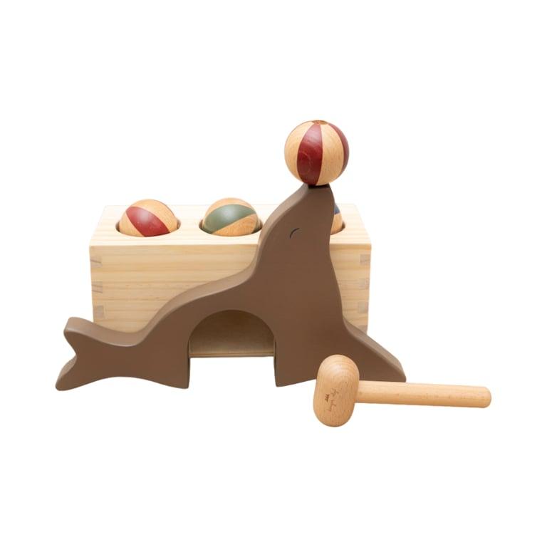 Montessori Playroom Collective Wooden Sea Lion Hammer Toy