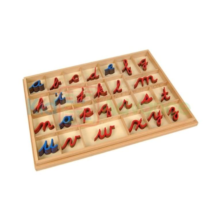 Montessori Kid Advance Montessori Cursive Moveable Alphabets With Box