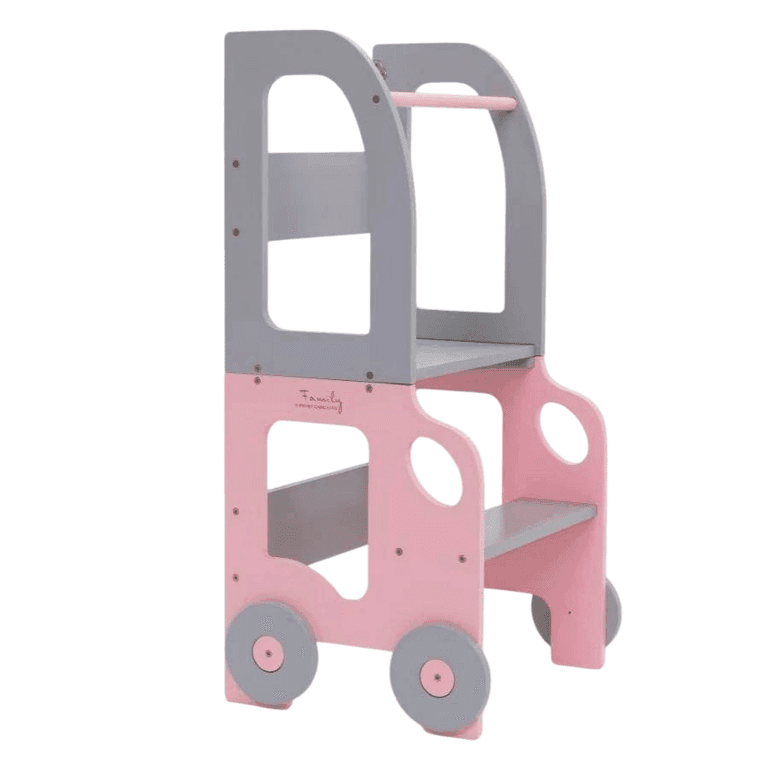 Montessori The Learning Tower Company The Wheely Fun Convertible Learning Tower Car Pink-Gray