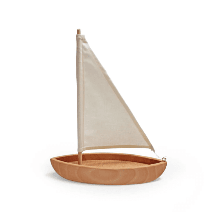 Montessori Woodpecker Toys Wooden Sailboat Toys White