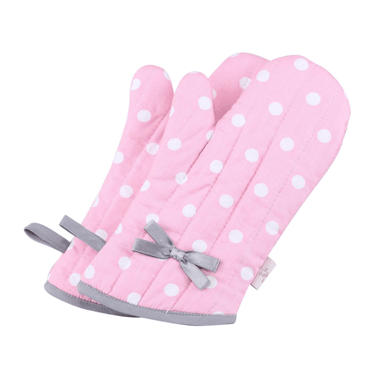 Montessori NEOVIVA Child Oven Mitts Polka Dots Pink