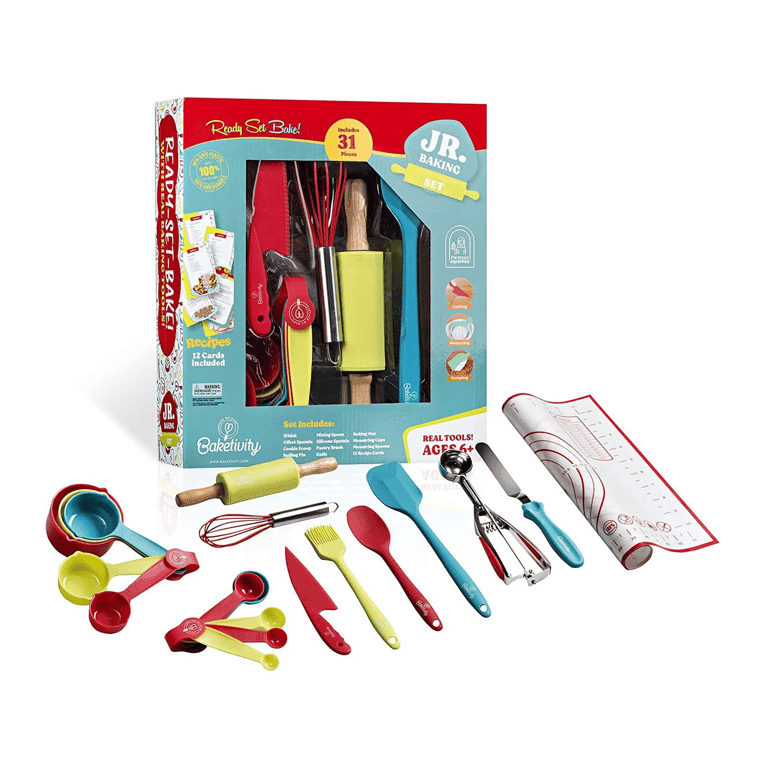 Montessori Baketivity 31-Piece Kids Baking Set With 12 Free Recipe Cards