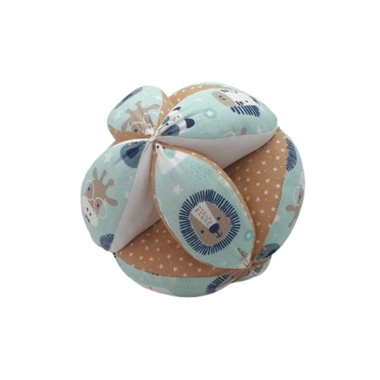 Montessori Adorables by Lolly Puzzle Rattle Ball Party Animal Print