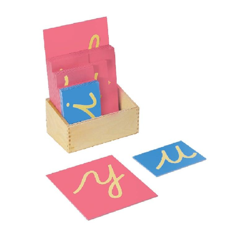 Montessori Bruins Montessori Sandpaper Letters Cursive With Box