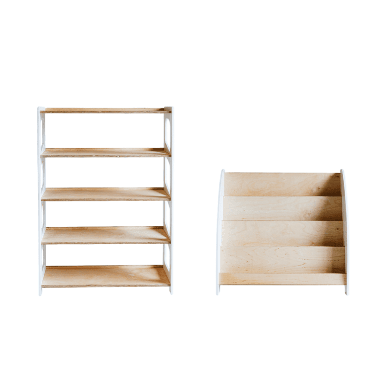 Montessori Weco Bookshelf & Toy Shelf Set White