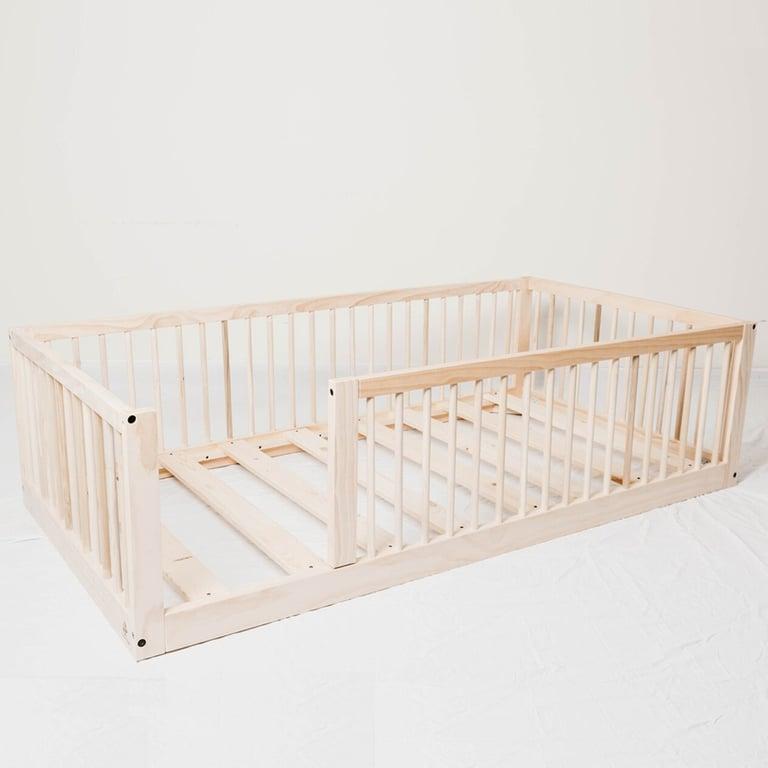 Montessori Tyke N Tots Pine Queen Raw With Gate