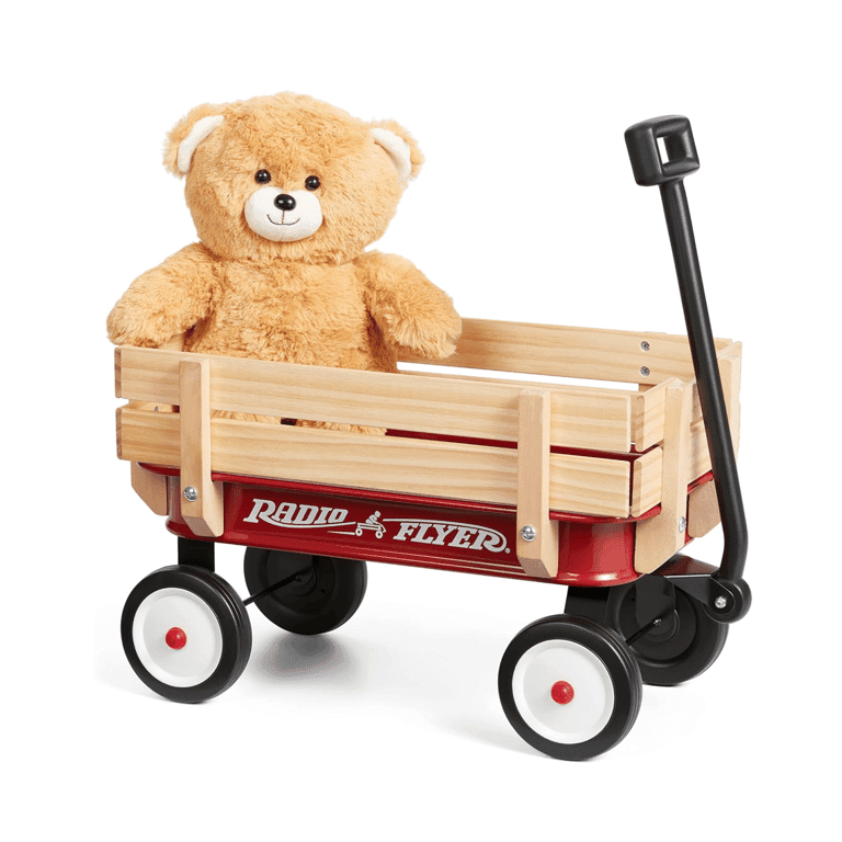 Montessori Radio Flyer Garden Wagon My 1st Steel & Wood With Teddy Bear