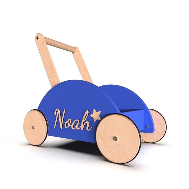 Montessori DesignUponToy Blueberry Wooden Wagon Personalized