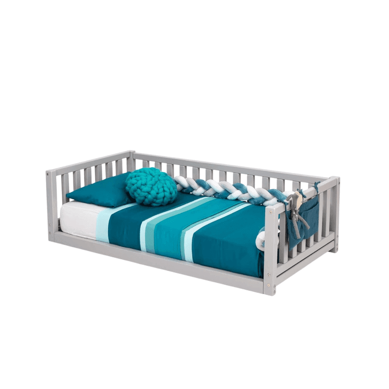 Montessori Sweet HOME From Wood Full Floor Bed Grey