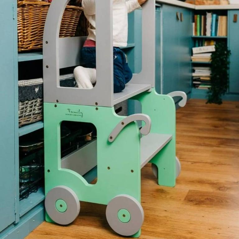 Montessori The Learning Tower Company The Wheely Fun Convertible Learning Tower Trolley Green-Gray