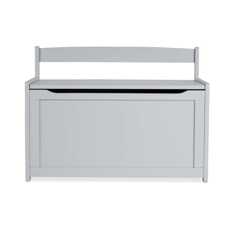 Montessori Melissa & Doug Wooden Toy Box Storage Bench Gray