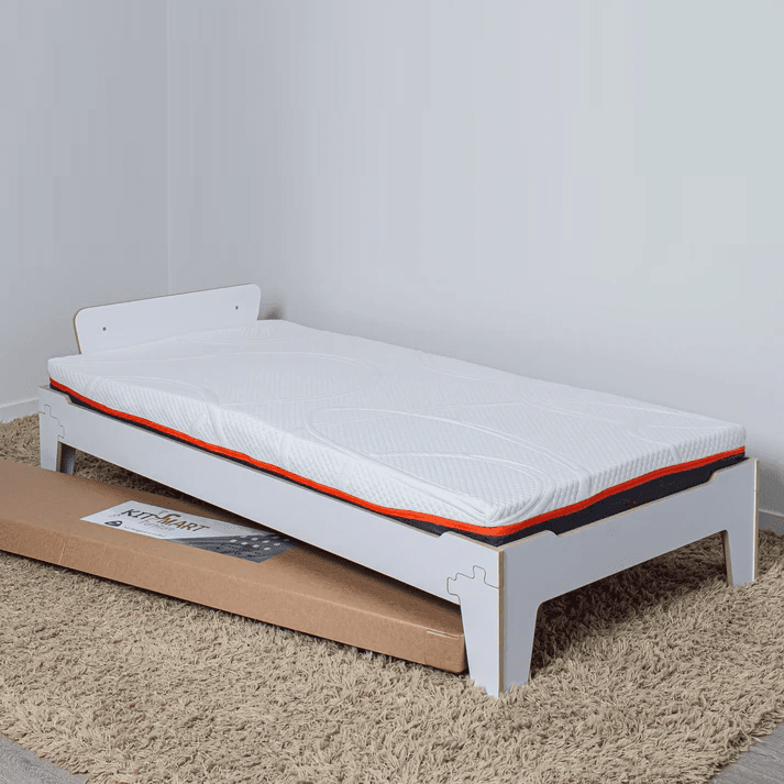 Montessori KitSmart Flippable Toddlers Bed Single White