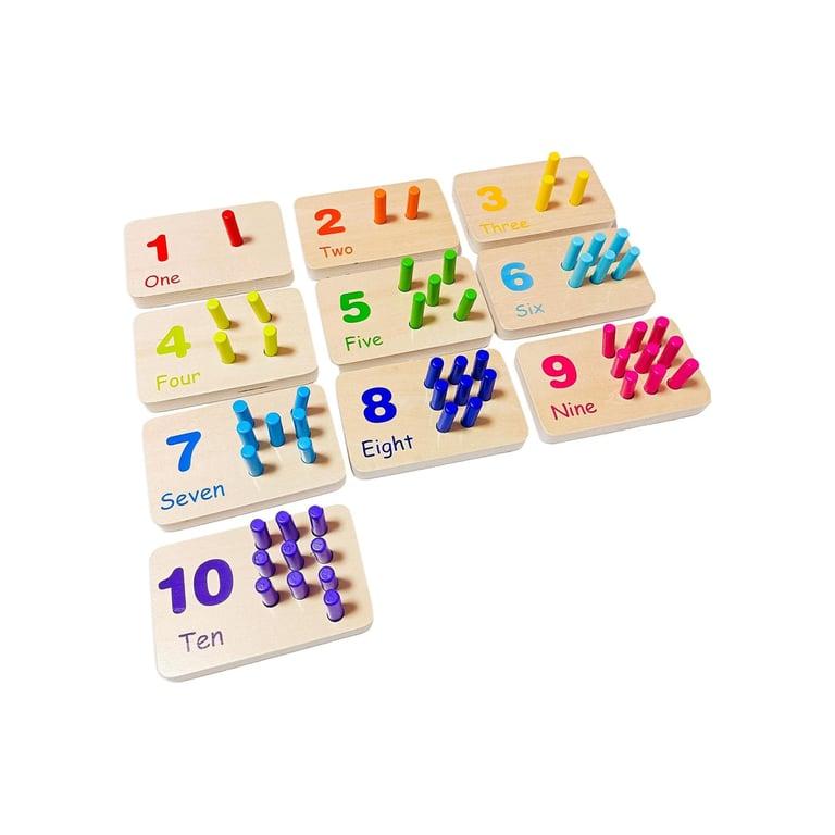 Montessori Oshhni Wooden Counting Number Peg Board