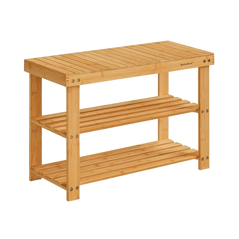 Montessori SONGMICS Shoe Rack Bench Natural