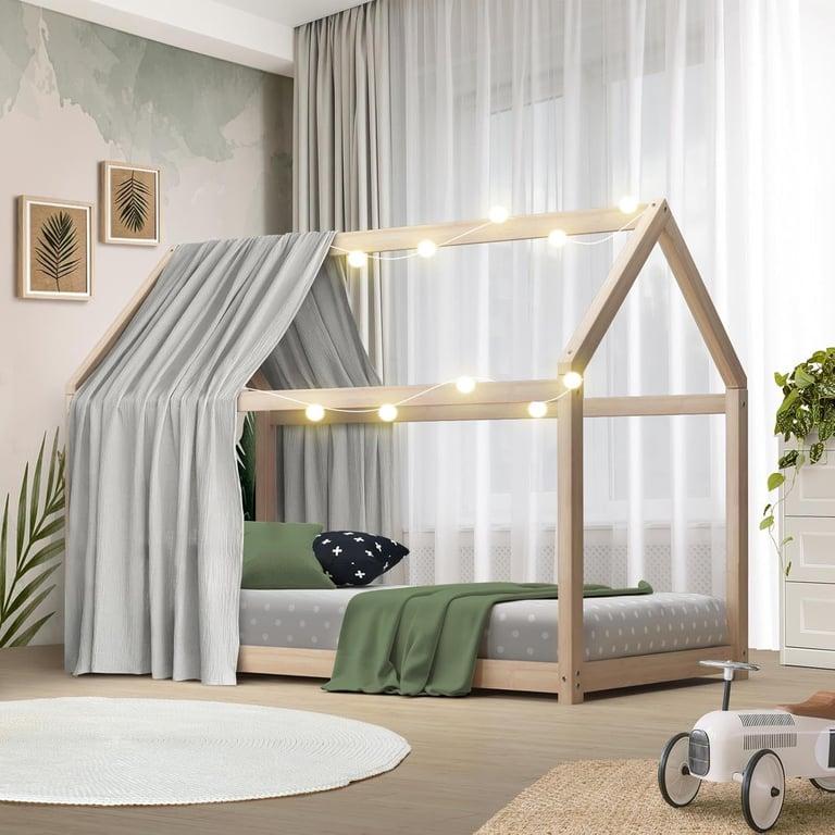 Montessori Oikiture Kids Bed Frame Single House Natural