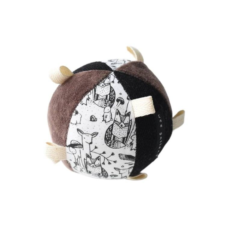 Montessori Wee Gallery Taggy Ball With Rattle Woodland