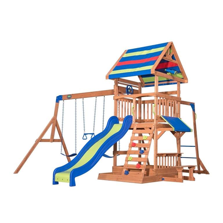 Montessori Backyard Discovery Beach Front All Cedar Wooden Swing Set