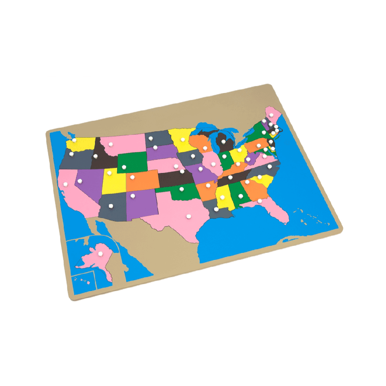 Montessori Alison's Montessori Puzzle Map of USA Premium Quality