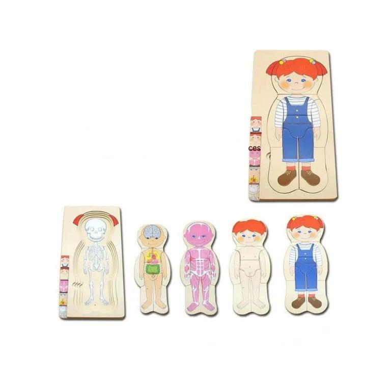 Montessori Seaside-Montessori Body Parts Wooden Puzzle Girl