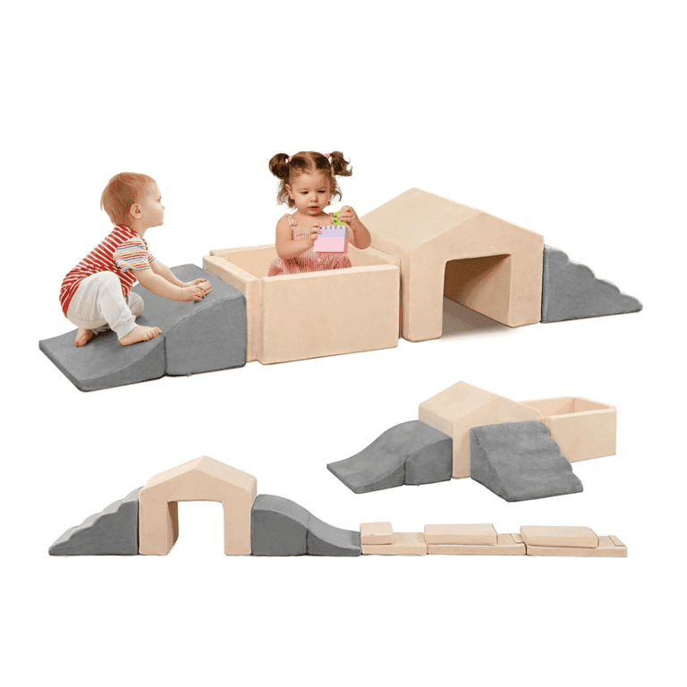 Montessori LOAOL 6-Piece Soft Play Set Gray & Beige