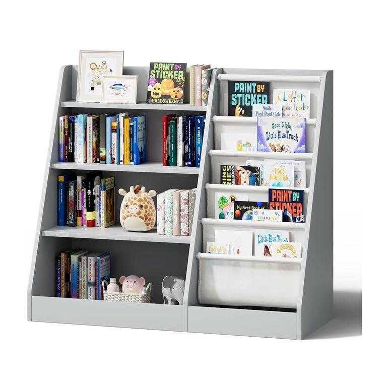 Montessori Hedo Ajim Front-facing Sling Bookshelf Grey