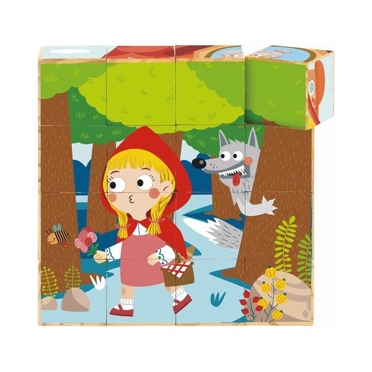 Montessori TOOKYLAND Wooden Block Puzzle Set 6 Little Red Riding Hood Scenes With Booklet