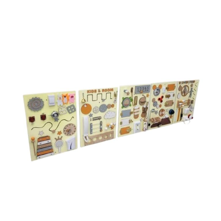 Montessori BabyBusyToys Wall-Mounted Large Busy Board 5 Boards