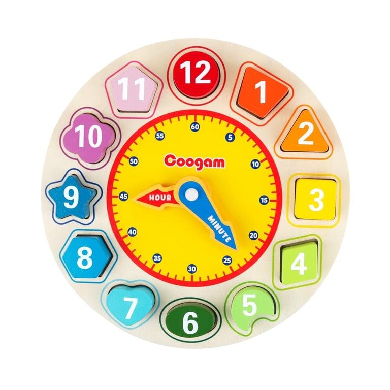 Montessori Coogam Wooden Shape Color Sorting Clock