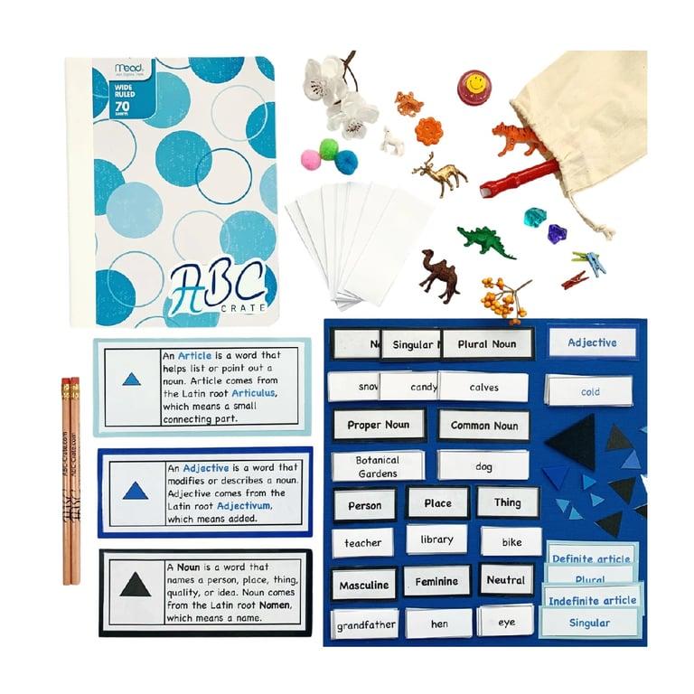 Montessori ABC Crate Grammar Cards Complete Set