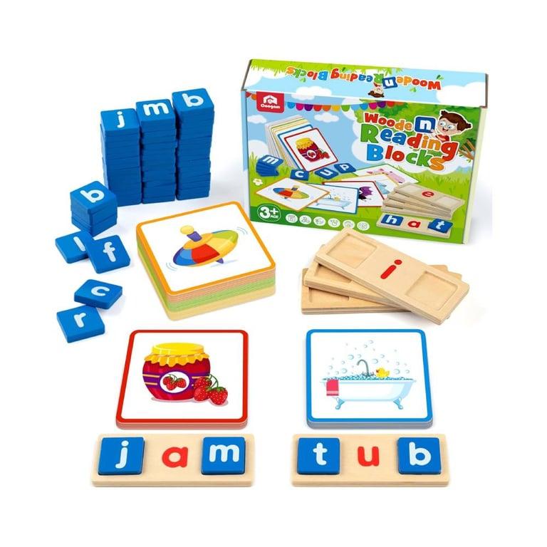 Montessori Coogam Wooden Short Vowel Reading Letters Sorting Spelling Games