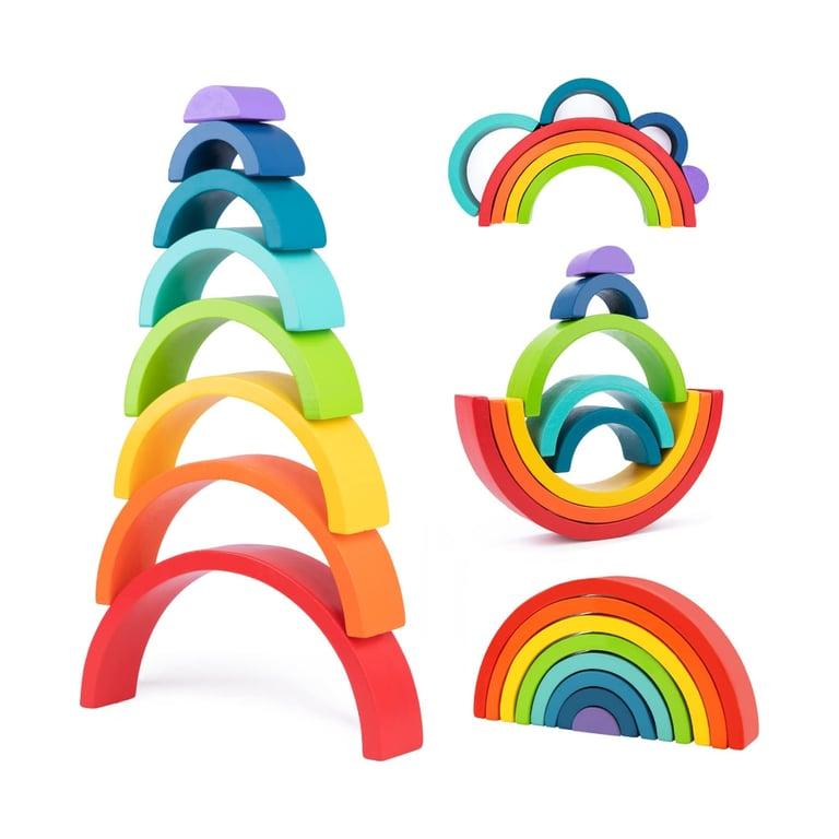 Montessori TOOKYLAND Wooden Rainbow Stacking Toy