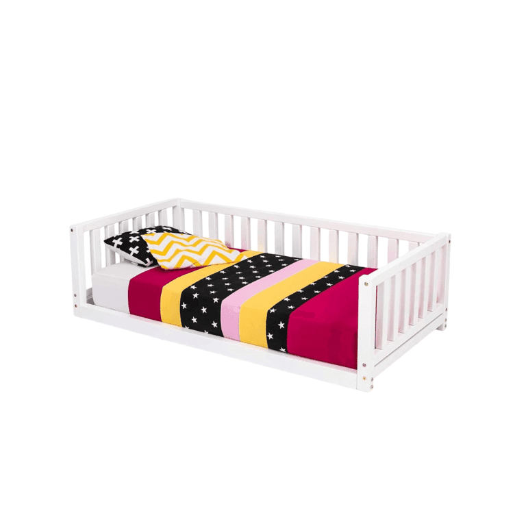 Montessori Sweet HOME From Wood Full Floor Bed White