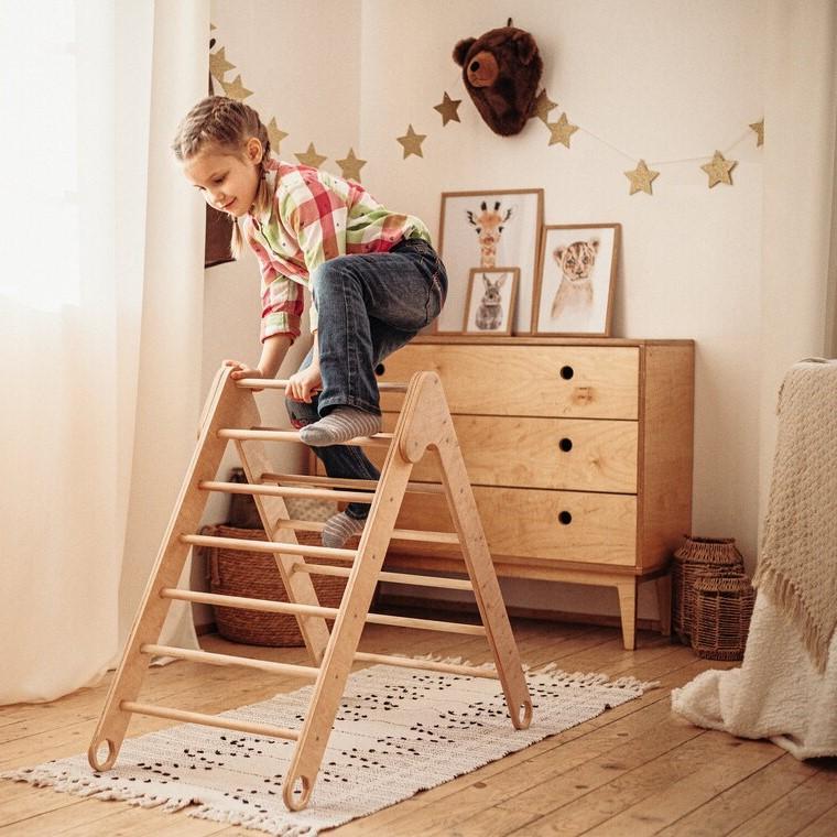 Montessori Wood and Room Foldable Climbing Triangle Large