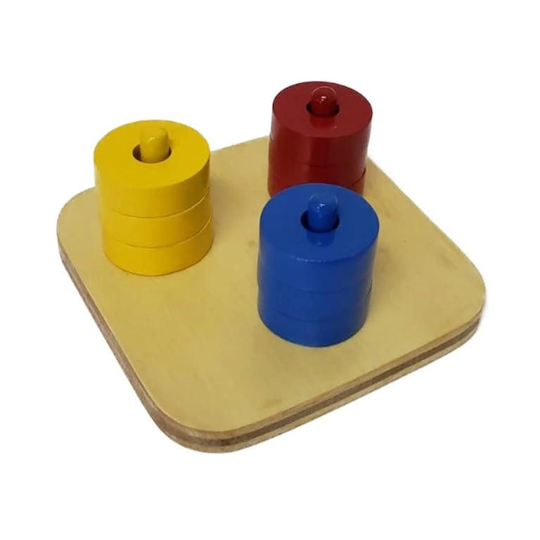 Montessori Nafees Creations Montessori Colored Rings on Colored Vertical Dowel