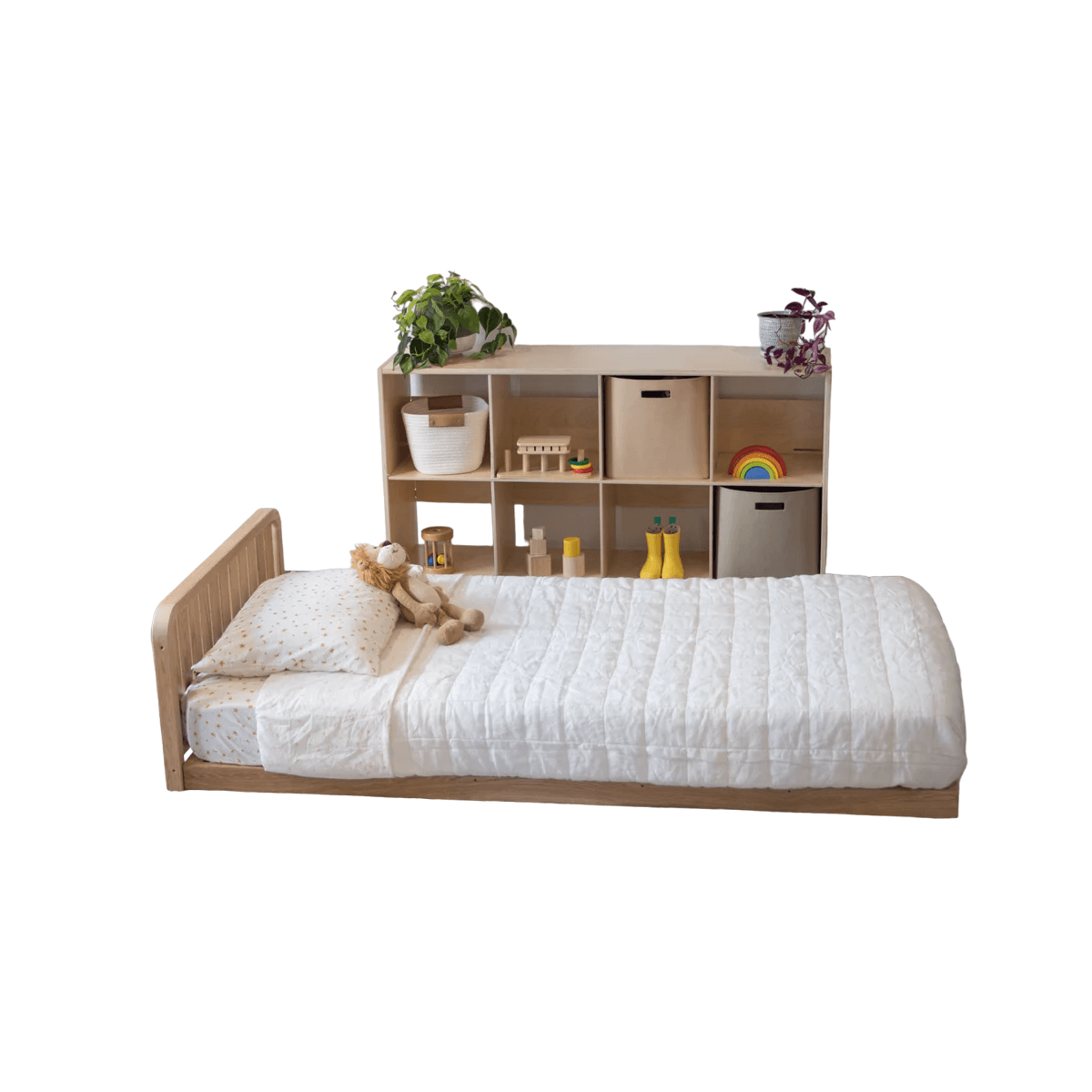 Montessori Sprout Kids Sosta Floor Bed Platform With Headboard