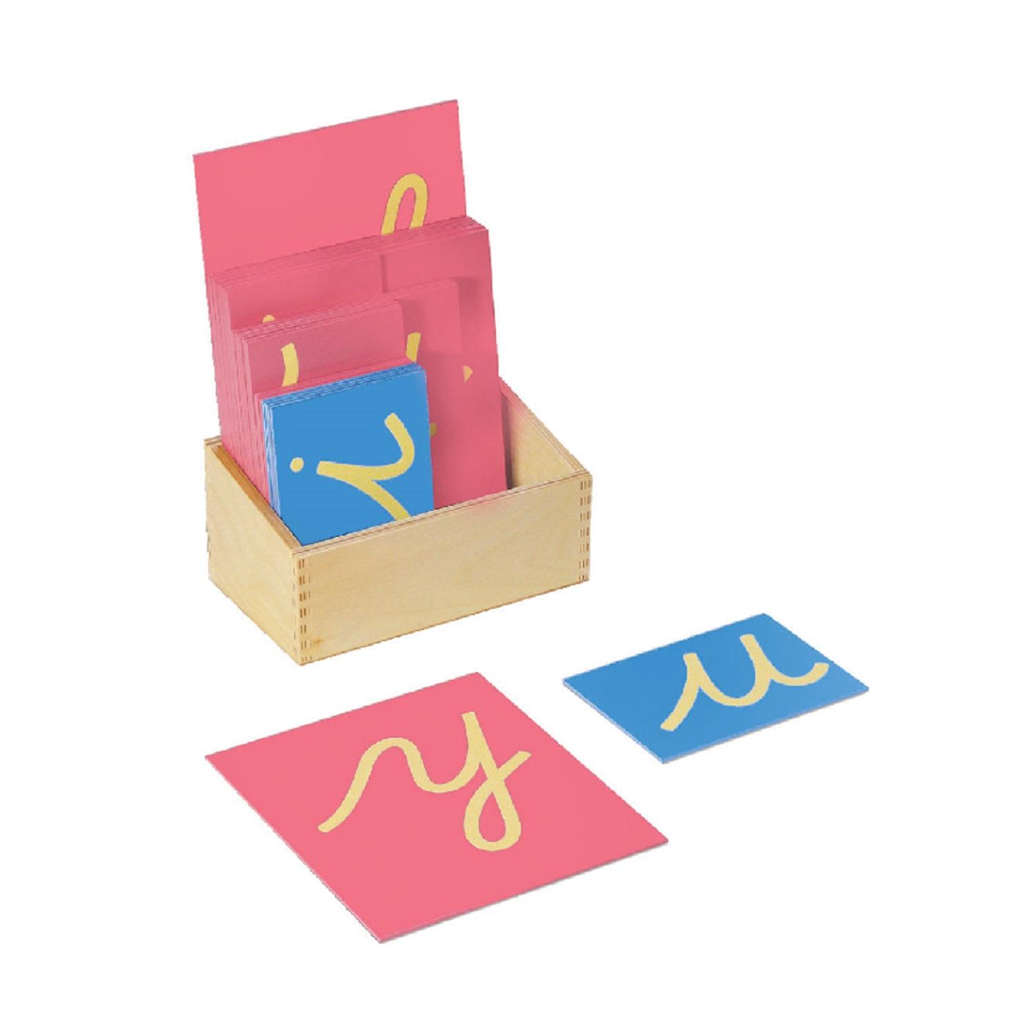 Montessori Bruins Montessori Sandpaper Letters Cursive With Box