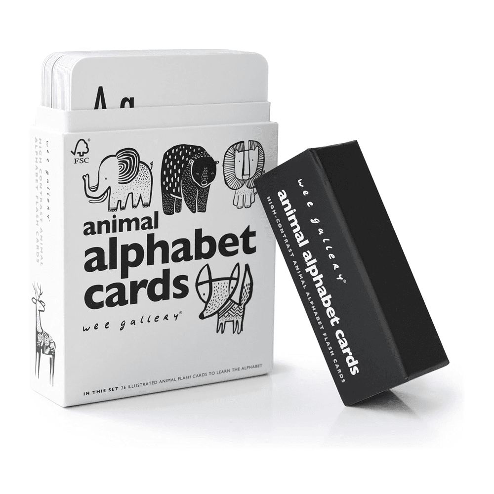 Montessori Wee Gallery Black and White Animal Alphabet Cards