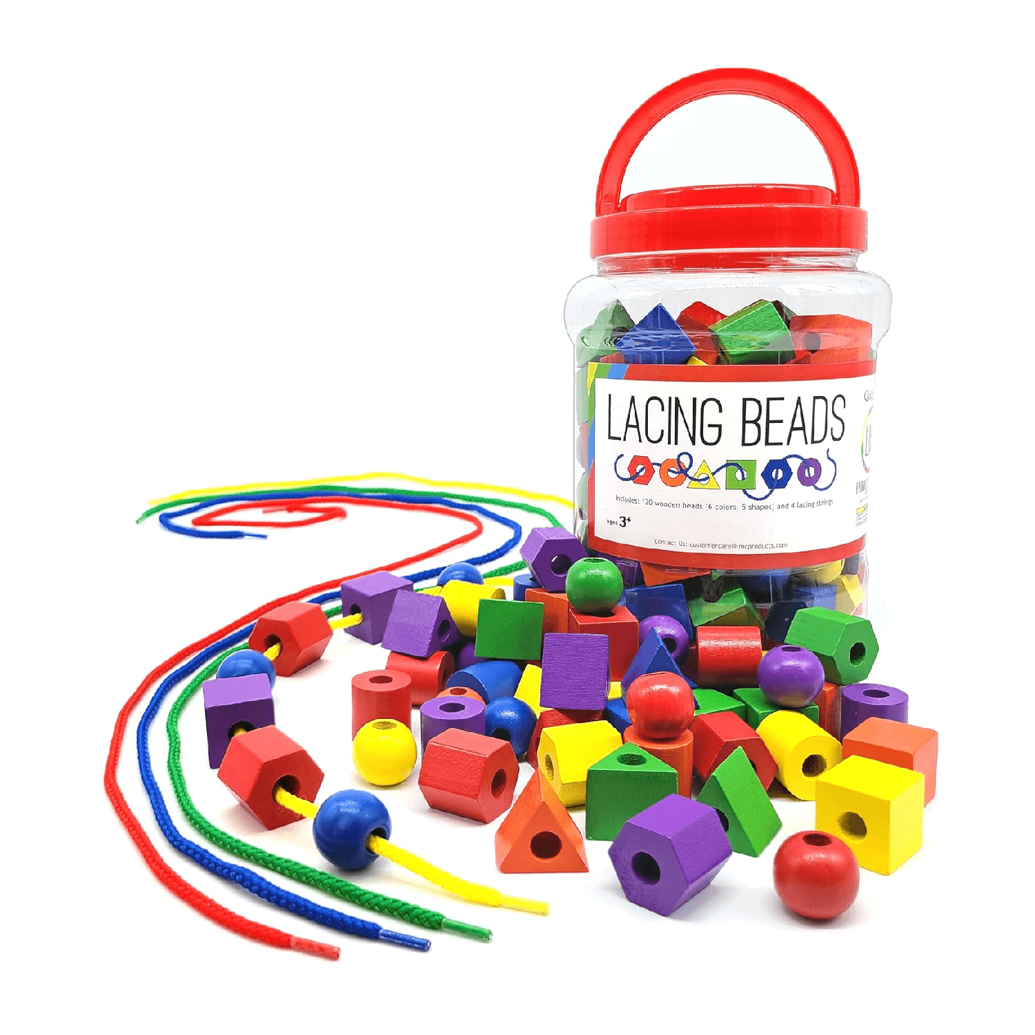 Montessori LMC Products Threading Beads 125 Pieces