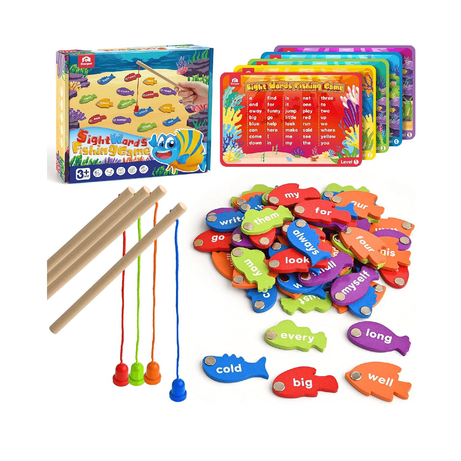 Montessori Coogam Sight Word Fishing Game