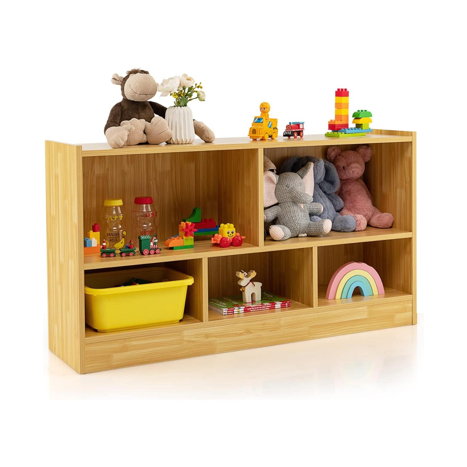 Montessori Honey Joy Toy Shelf 5 Cubes 2 Layers Wood