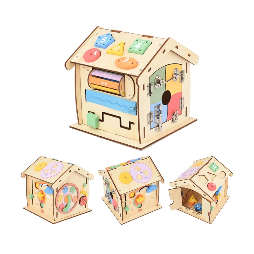 Montessori JOCY 14-in-1 Wooden Busy House