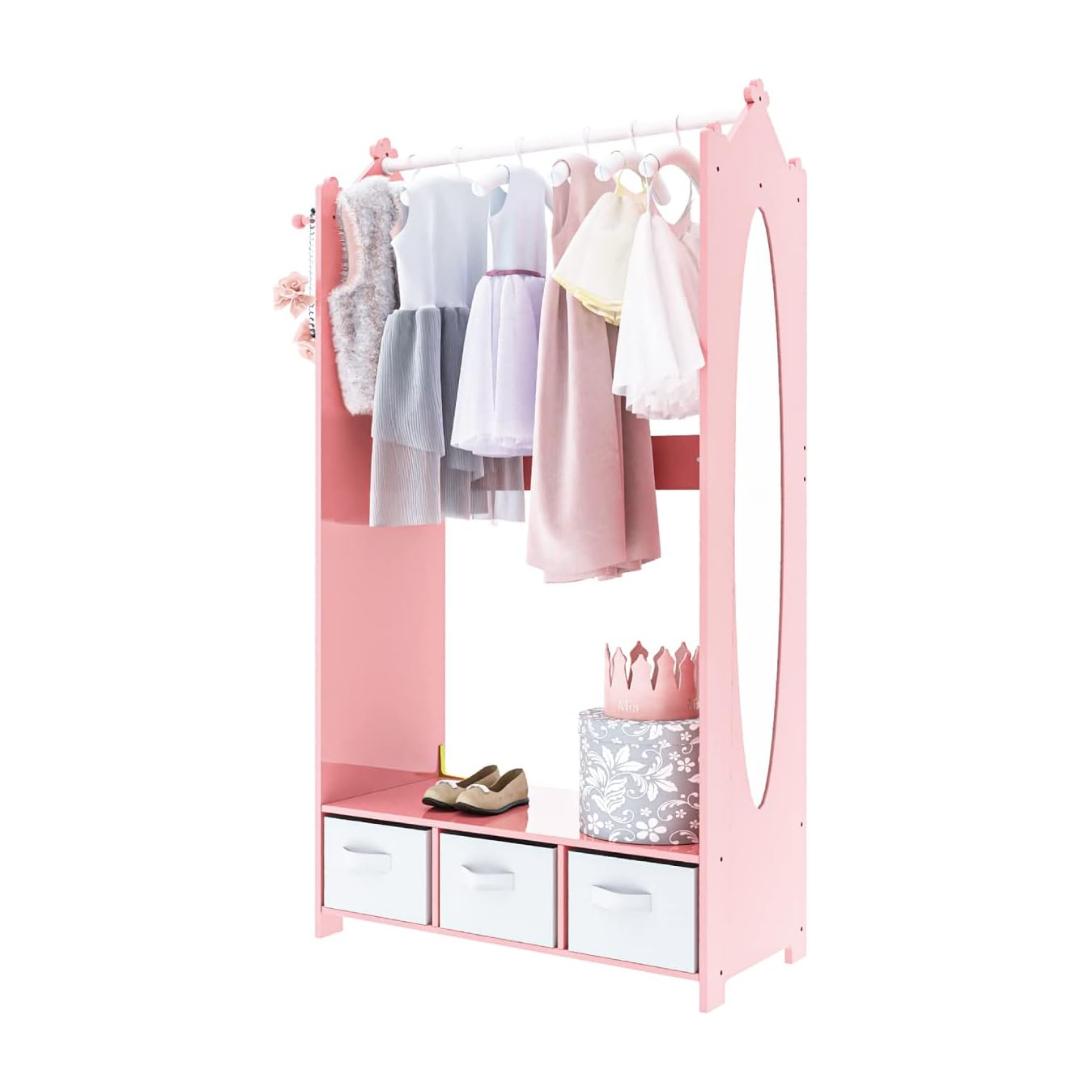 Montessori Milliard Dress Up Storage Closet Pink