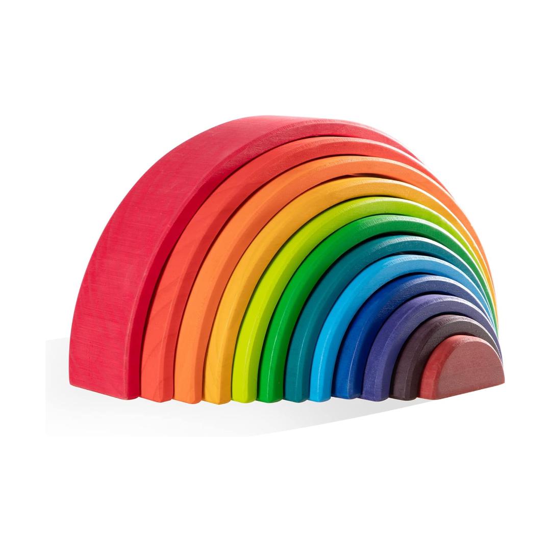 Montessori MerryHeart Wooden Rainbow Stacking Toy