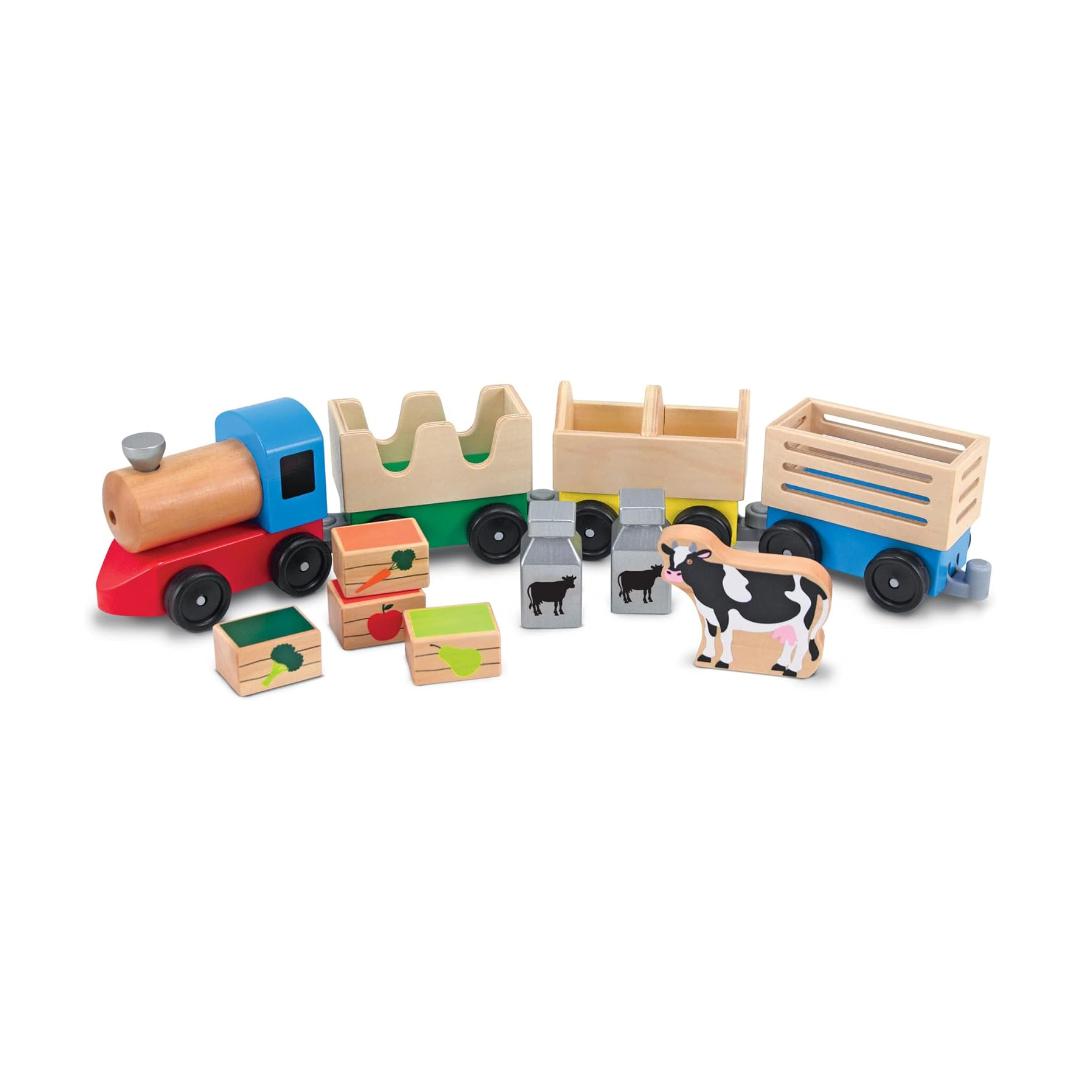 Montessori Melissa & Doug Wooden Farm Train Set
