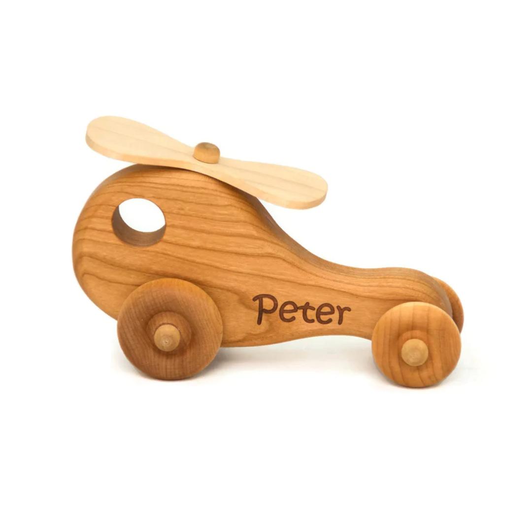 Montessori Little Wooden Wonders Wood Toy Helicopter