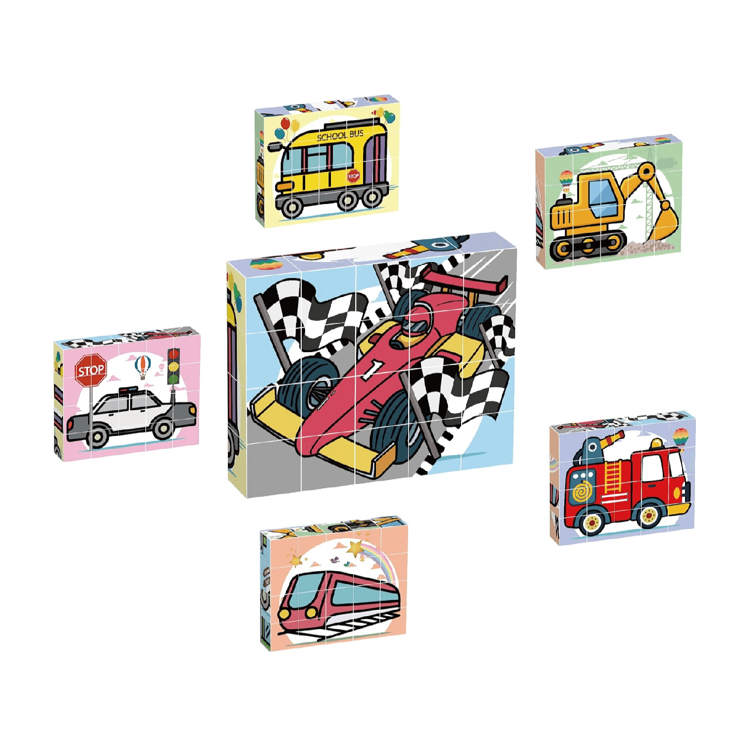 Montessori PicassoTiles Magnetic Cube Puzzle Cars
